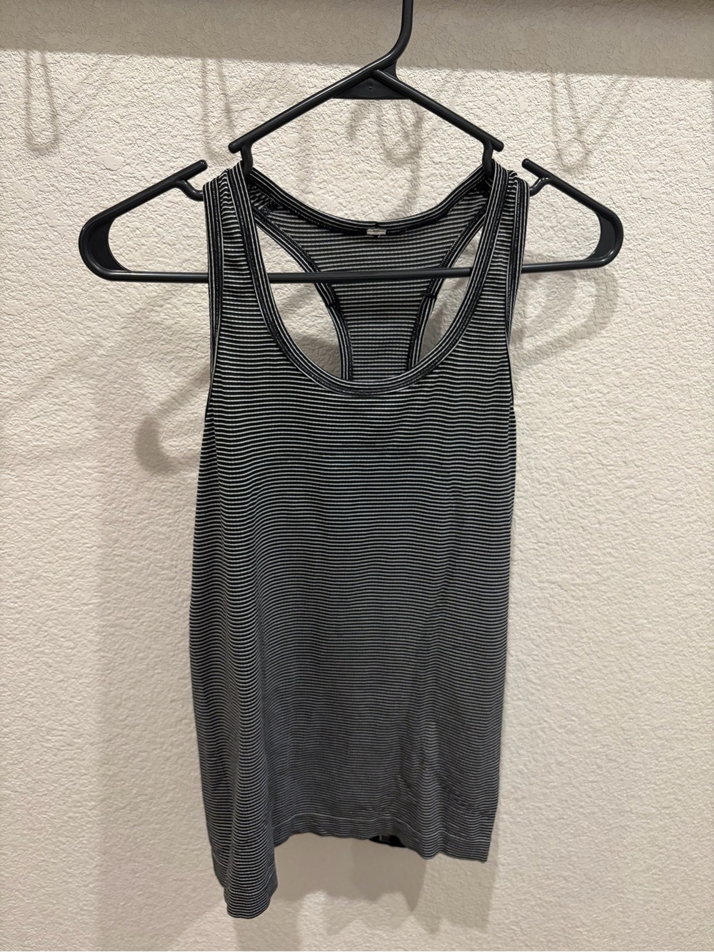 lululemon athletica Black & White Striped Racerback Tank